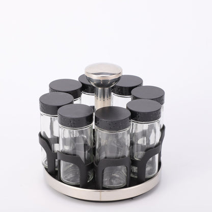 A glass seasoning bottle seasoning jar