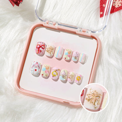 A new three-dimensional gilt cat's eye wearing armor, handmade nail piece nail piece finished nail piece cute cartoon nail sticker - Mixbatch