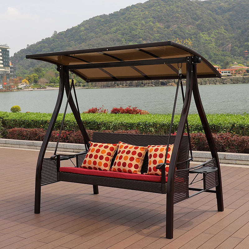 A outdoor swing rocking chair