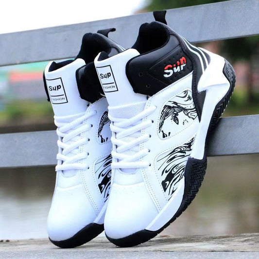 A high-top sneaker