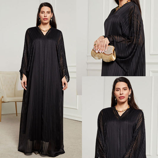 Cross-border supply 2024 new Middle East Dubai clothing AliExpress fashionable and elegant two-piece dress robe - Mixbatch