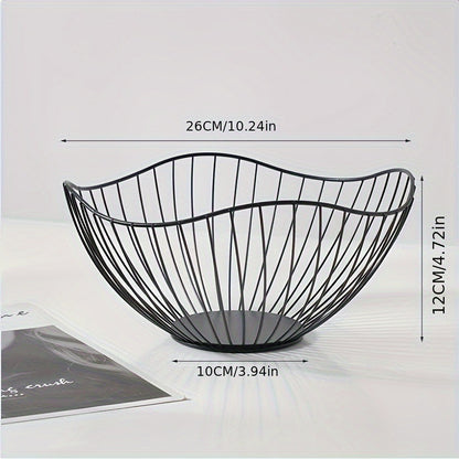 A wrought iron snack fruit plate