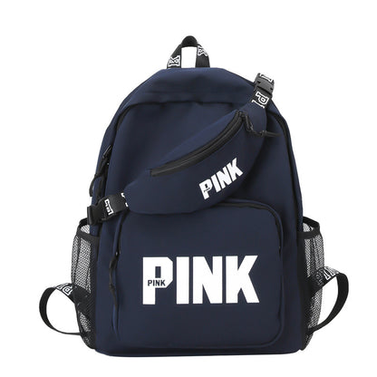 A pink backpack cross-border foreign trade women's bag backpack sequined laser student bag logo
