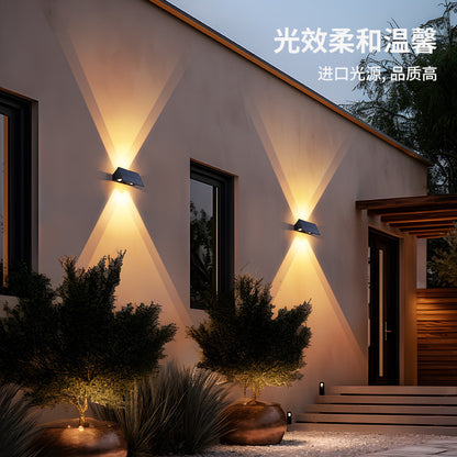 A Super bright solar outdoor wall light Balcony layout Wall washer light Garden decoration Wall waterproof atmosphere Garden light