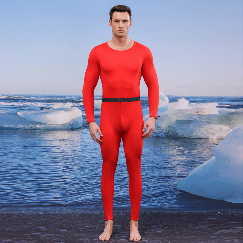 A autumn and winter silk wool thermal underwear female couple German velvet heating thickened primer long johns set wholesale - Mixbatch
