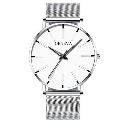 A Geneva Fashion Mesh Strap Watch Men's Watch Colorful Scale Men's Watch Business Quartz Watch Wholesale - Mixbatch