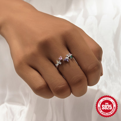 A S925 sterling silver adjustable open ring