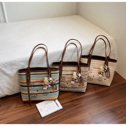 A straw bag shoulder bag