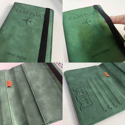 A PU Leather Card Bag Passport Clip RFID Passport Bag Travelwallet Multifunctional ID Bag Wholesale