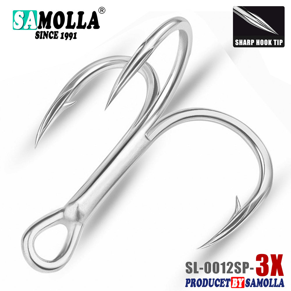 A Treble Hooks 3x Strength – Durable, Rust-resistant with Blood Groove