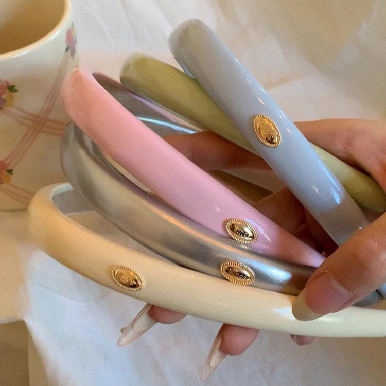 A retro gold label colored headband women's high sense exquisite versatile high cranial top face wash headdress