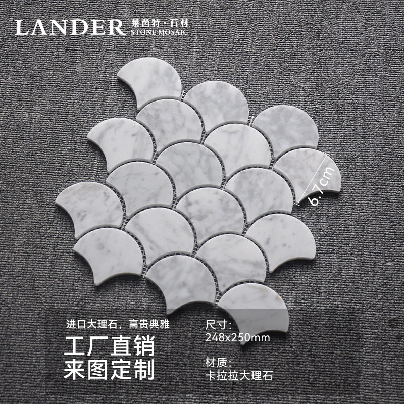 A natural marble bathroom wall mosaic