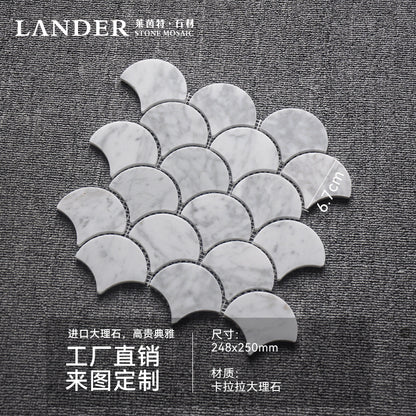 A natural marble bathroom wall mosaic