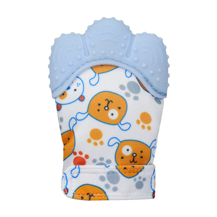 A Silicone molar gloves Food grade Baby imitation finger molar stick Hand guard Sound toy