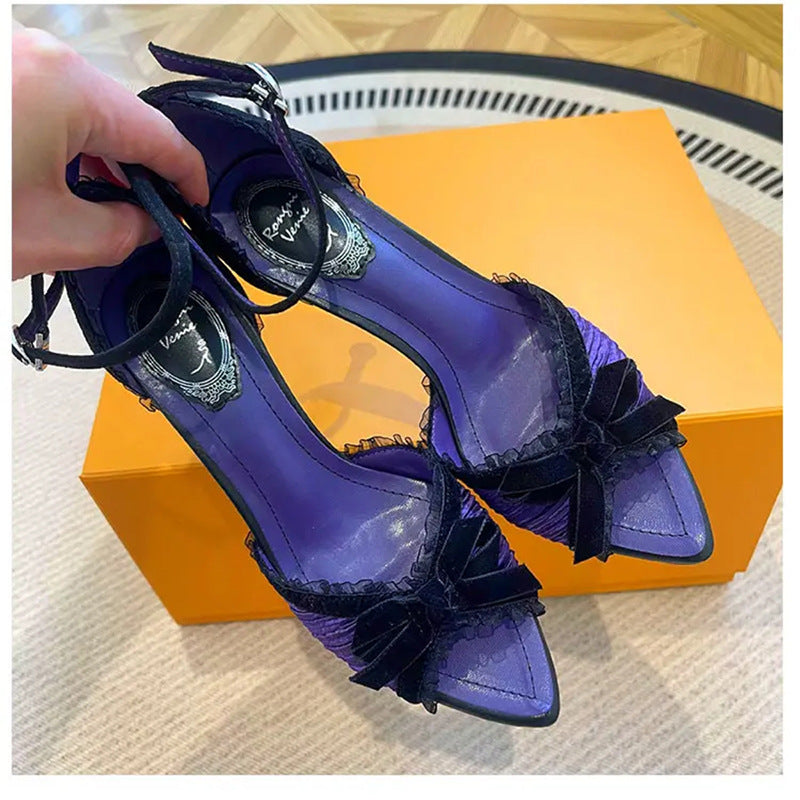 P lolita bow lace high heels