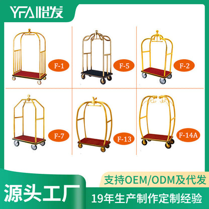 A Titanium hotel lobby luggage cart