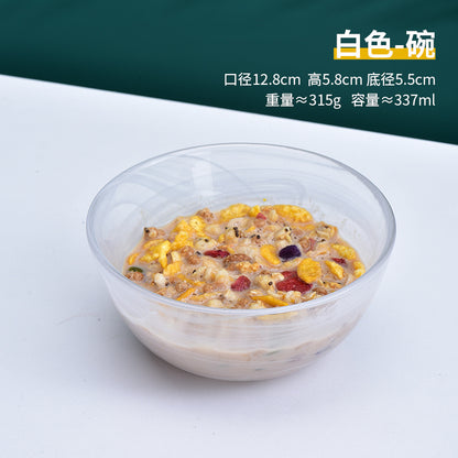 A Flanged glass dish set Plate tableware Living room Home Chinese creative ink fruit salad bowl Rice bowl