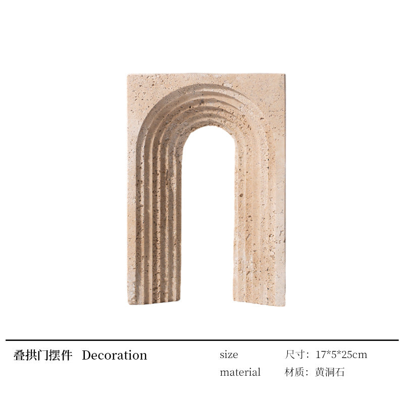A geometric simulation travertine ornament