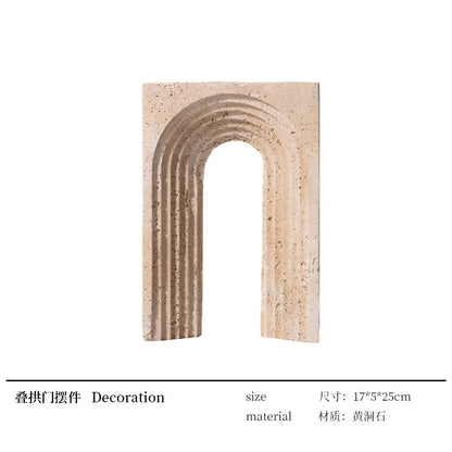 A geometric simulation travertine ornament