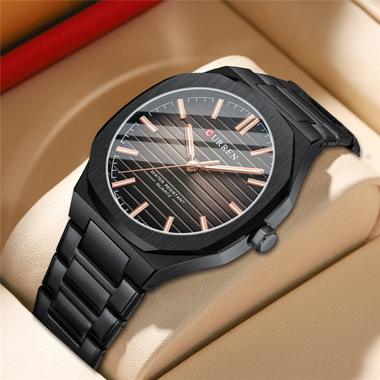 A  8456 men's steel belt business watch quartz simple men's watch cross-border explosion spot wholesale