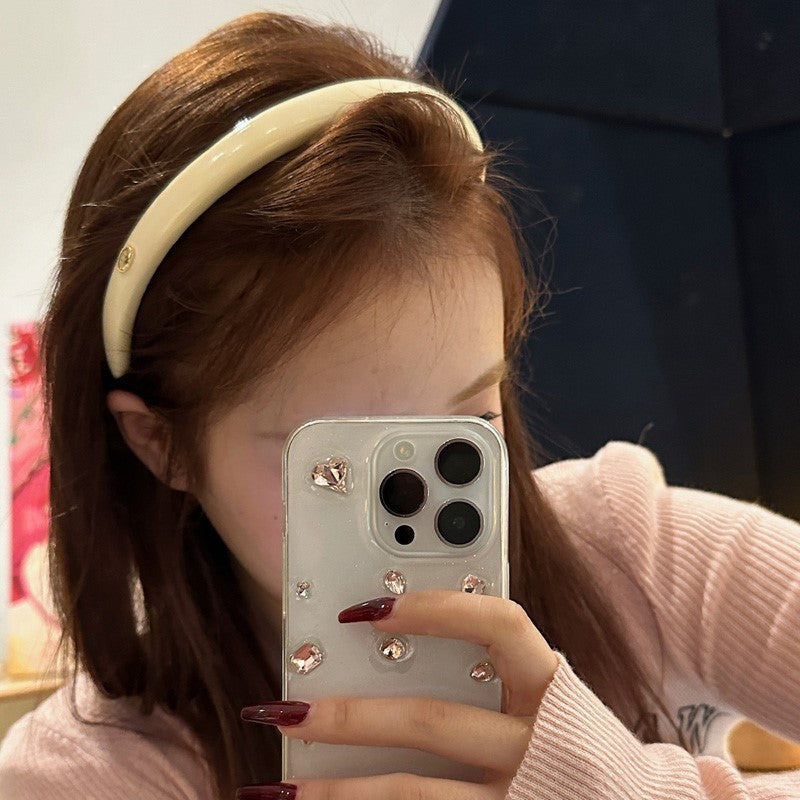 A retro gold label colored headband women's high sense exquisite versatile high cranial top face wash headdress