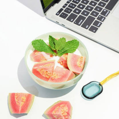 A glass bowl fruit salad bowl set