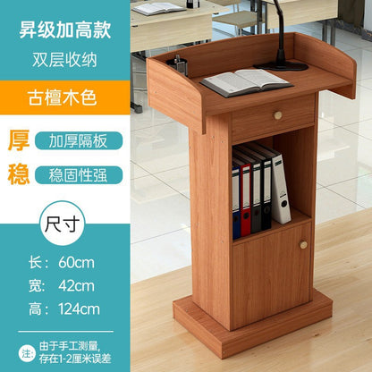 A Classroom podium lectern, and desk