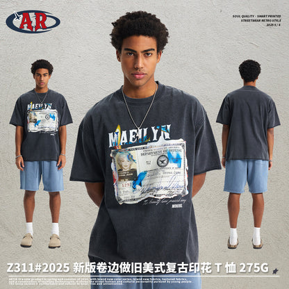 A short-sleeved t-shirt male oversize