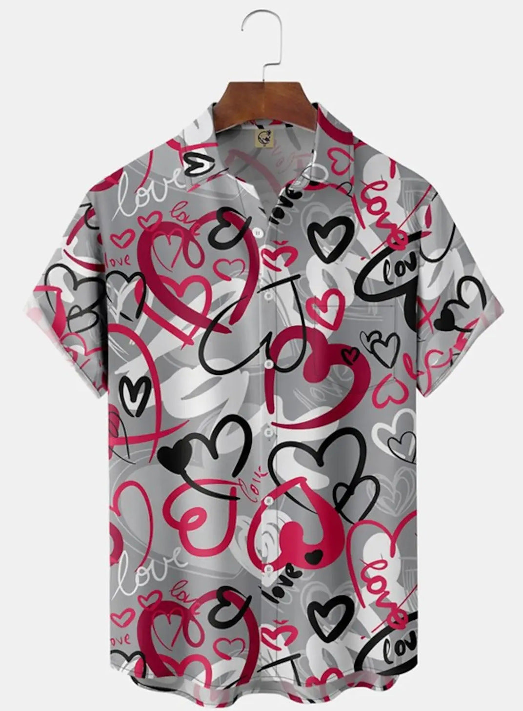 A love pattern short sleeve shirt