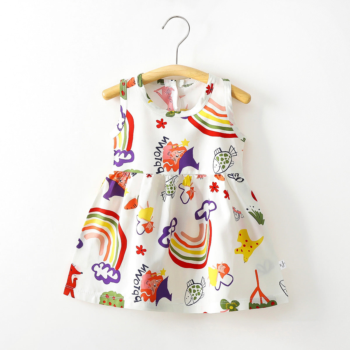 A summer children's and girls' cotton vest dress baby thin rayon floral skirt - Mixbatch