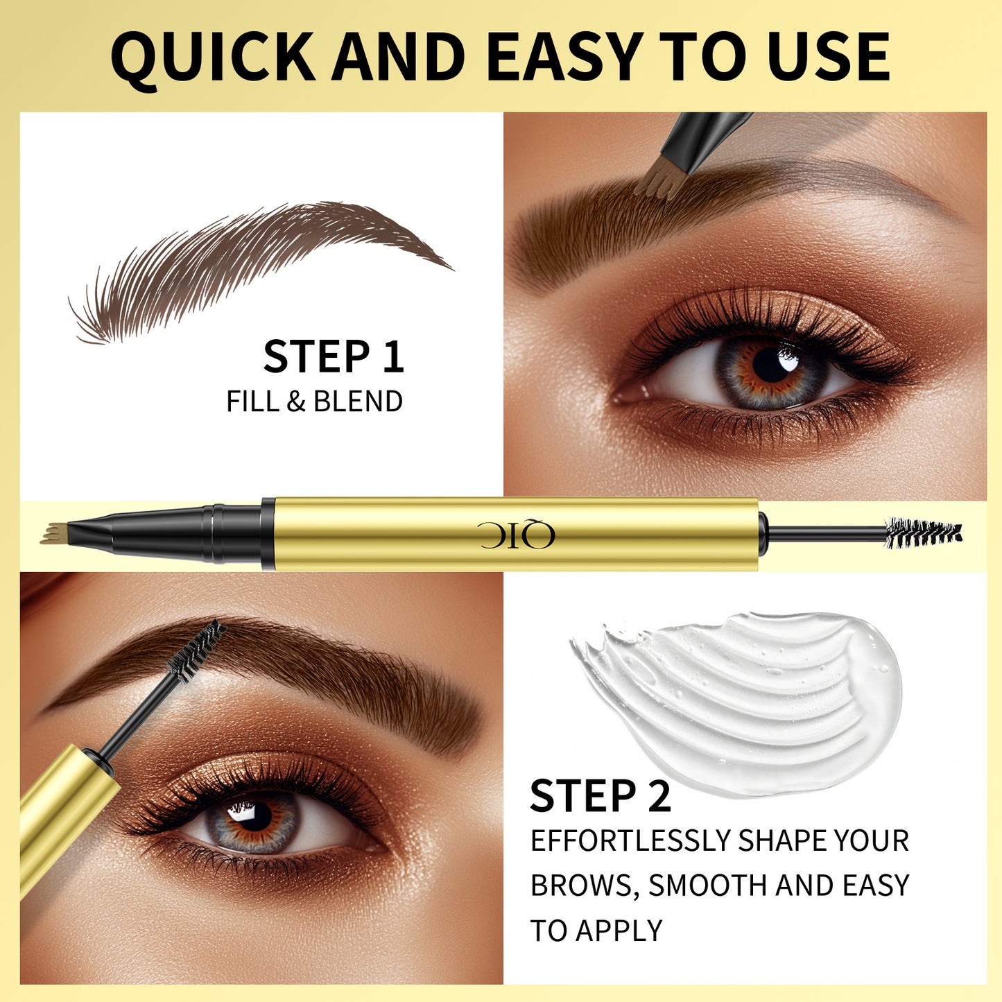 A liquid eyebrow pencil eyebrow glue 2in1 waterproof and sweat-proof