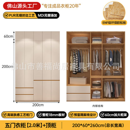 A The solid wood wardrobe with OSB board ENF grade melamine paint finish