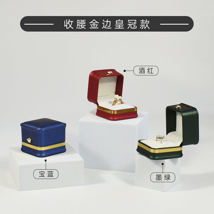 A leather jewelry box custom bronzing LOGO