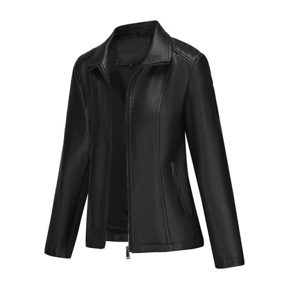 A women's leather jacket