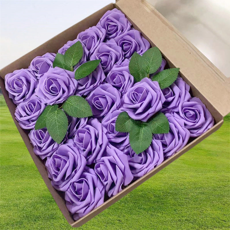 A 25 roses European gift box foam pe roses with rod Gator simulation fake flower Valentine's Day bouquet