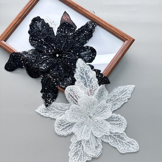 A factory direct sales spot multi-color multi-layer sequined bead decoration new three-dimensional flower clothing decal dress corsage - Mixbatch