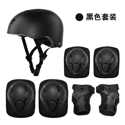 A Children's Roller Skating Helmet and Protective Gear Set