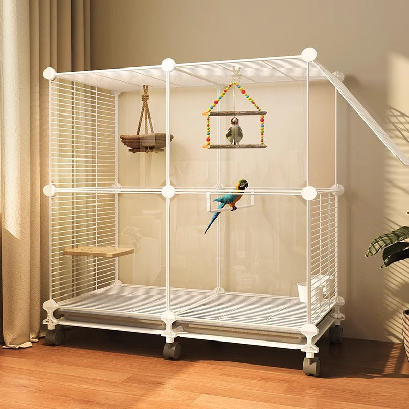Household tiger skin bird cage large cockatoo special pearl bird luxury embroidered eye villa new starling bird cage - Mixbatch