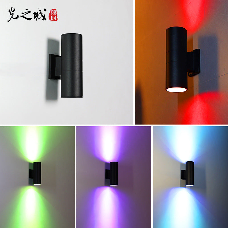 A led double-headed wall lamp villa outdoor column up and down luminous decoration lighting exterior wall waterproof wall-mounted spotlight