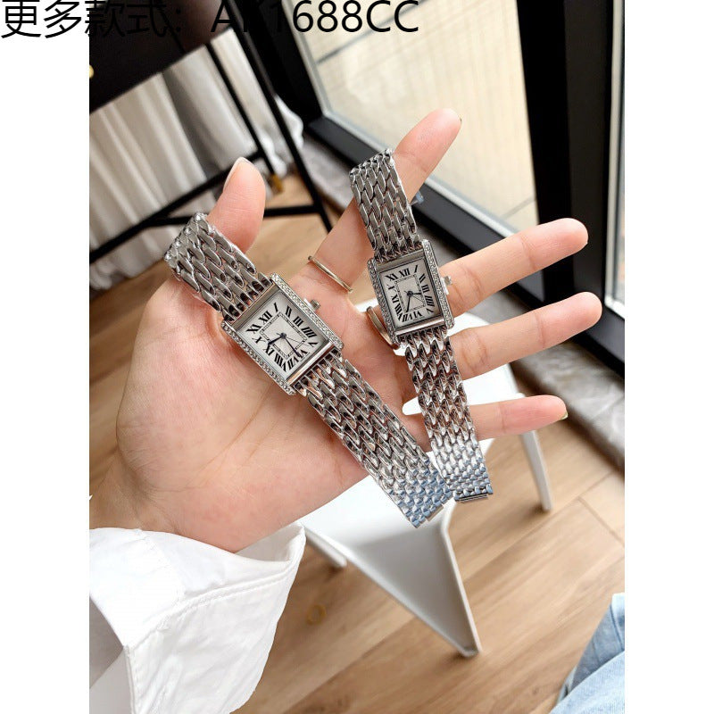 A Tank Series Square Roman Fashion Quartz Women's Watch Cross-Border