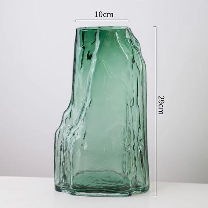 A European creative handmade glass vase, living room Internet celebrity ornament, water raising vase, dried flowers, household rockery vase