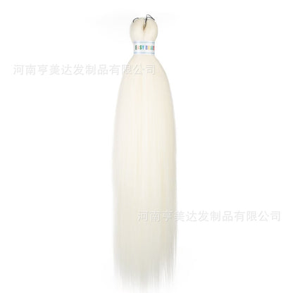A EZ Color 26inch Women Chemical Fiber Long Straight Hair Large Easy Braided Hair Low Temperature Silk Long Straight Hair Wig - Mixbatch