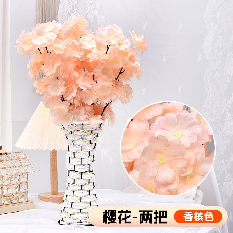 A Simulation Cherry Blossom Branch Cherry Blossom Tree Plastic Peach Blossom Arrangement Wedding Ceiling Decoration Indoor Home Tabletop Ornament