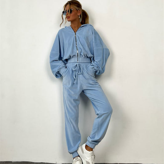 A long-sleeved sweater set