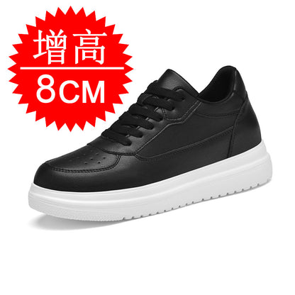 A men's shoes summer breathable couple heightening shoes 8cm men's cowhide inner