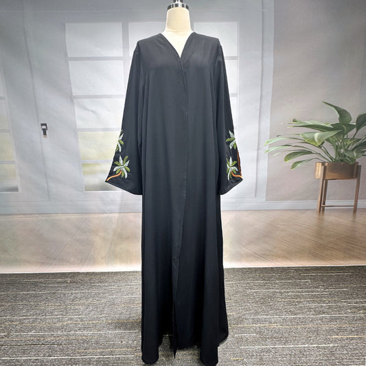 New Middle Eastern Muslim Clothing Fashion Elegant Cardigan Embroidered Dress Robe - Mixbatch