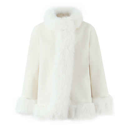 A women's fur collar jacket