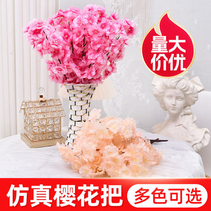 A Simulation Cherry Blossom Branch Cherry Blossom Tree Plastic Peach Blossom Arrangement Wedding Ceiling Decoration Indoor Home Tabletop Ornament