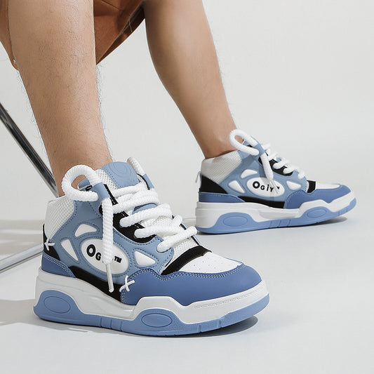 A men's and women's same high-top flats