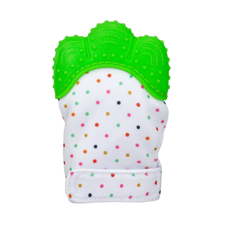 A Silicone molar gloves Food grade Baby imitation finger molar stick Hand guard Sound toy